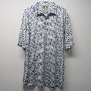 Donald Ross All Over Dog Breed Print Hillcrest Country Club Golf Polo Shirt sz L